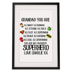 Personalised Superhero Grandad Print
