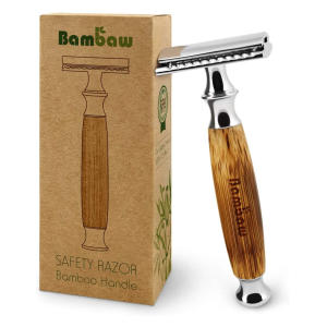 Razor with Long Natural Bamboo Handle