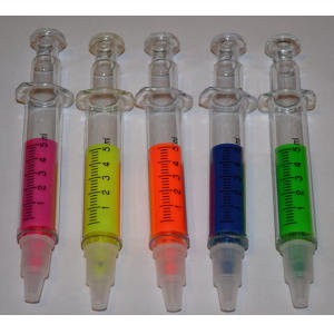 5 X Highlighter Syringe Pens
