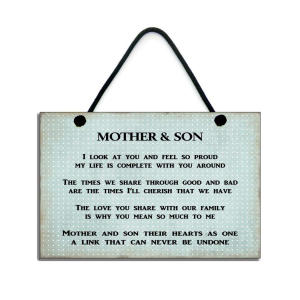 Mother and Son Handmade Plaque
