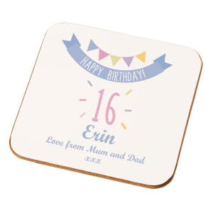 Personalised 16th Birthday Coaster