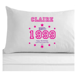 Personalised 16th Birthday Pillowcase