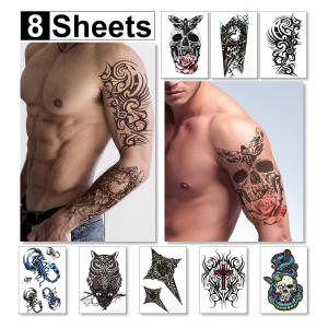 8 Sheets Temporary Transfer Tattoos
