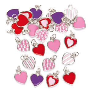 Metal Heart Charms Value Pack
