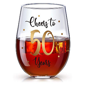 Cheers To 50 Stemless Glass