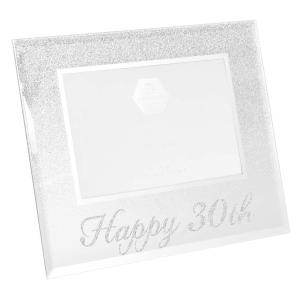 Happy 30th Silver Glitter Frame