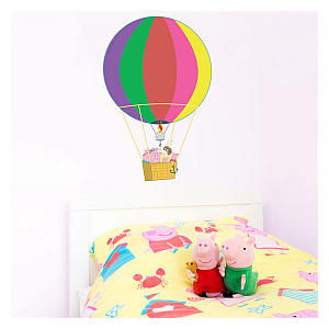 Peppa Pig Rainbow Hot Air Balloon Wall Stickers