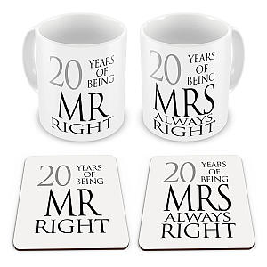 Mr & Mrs Mug and Coasters