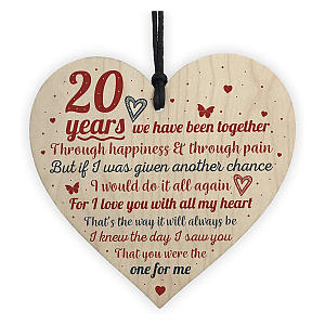 20 Years Heart Plaque