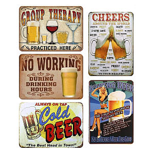 5 Piece Vintage Metal Plaques