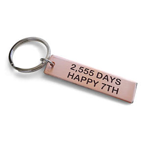 Copper Engraved Tag Keychain
