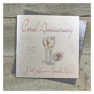 Coral Anniversary Card