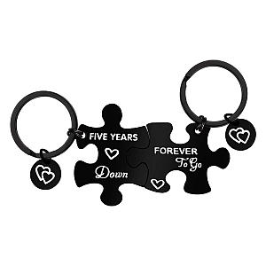 Couples Puzzle Keychain