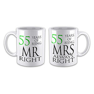 Emerald Anniversary Mr & Mrs Mugs