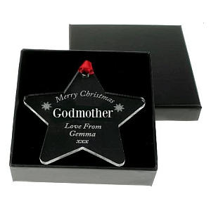 Engraved Christmas Star Bauble