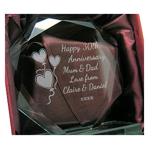 Engraved Cut Glass Keepsake