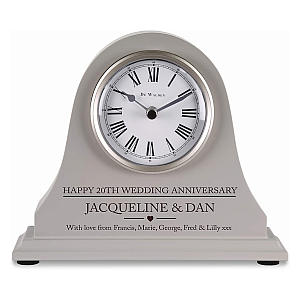 Engraved Grey Mantle Clock