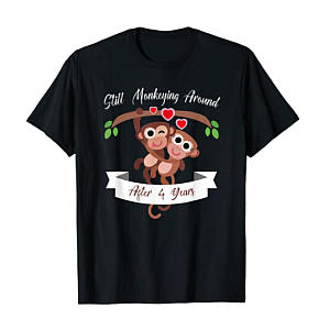 Funny Monkey 4th Anniversary T-Shirt