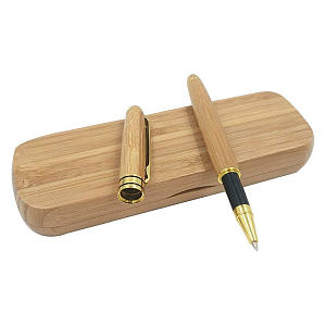 Handcrafted Bamboo Pen and Case