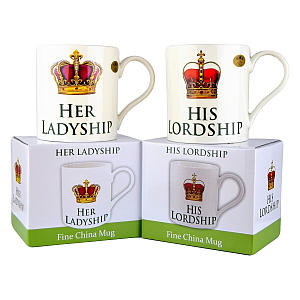 Lordship and Ladyship Fine China Mugs