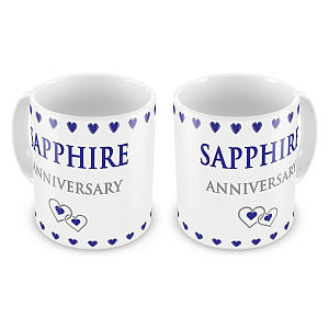 Pair of Sapphire Anniversary Mugs