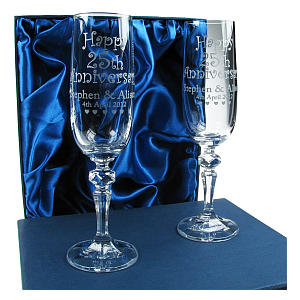 Personalised Anniversary Champagne Flutes