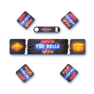 Personalised Neon Runner, Coaster & Opener Set