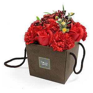 Red Rose and Carnation Soap Bouquet