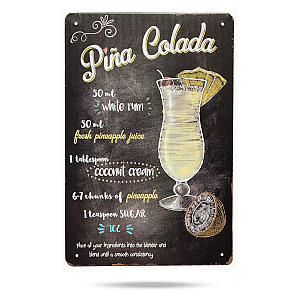 Retro Shots Menu Plaque