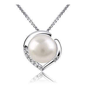 Silver Necklace with Pearl Pendant